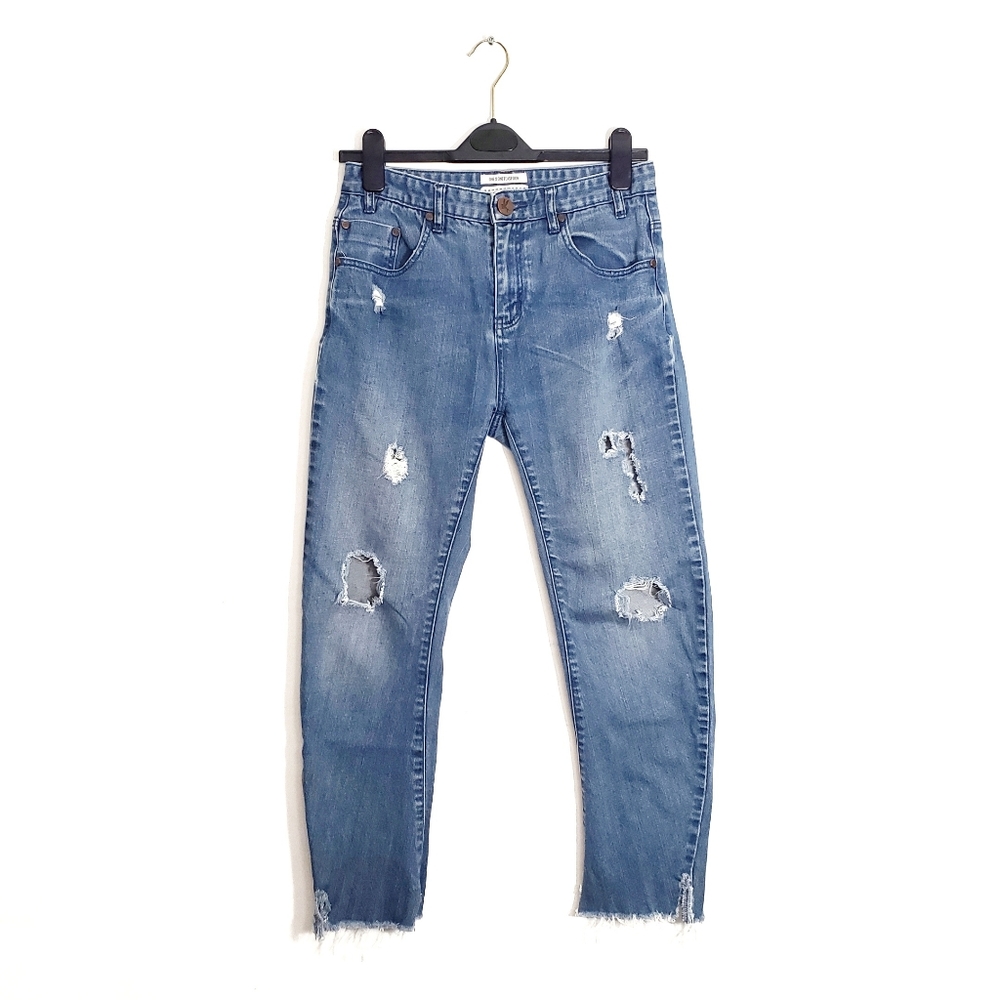 One x One Teaspoon Distressed Ankle Jeans